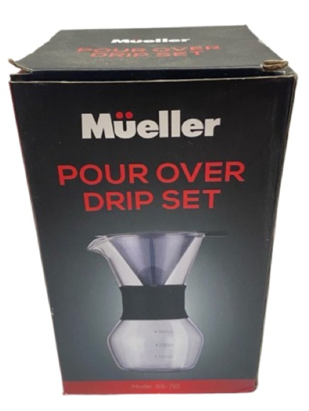 Mueller 300 ml Pour Over Coffee Maker Clear Glass Carafe 2 Cups Model GS-710